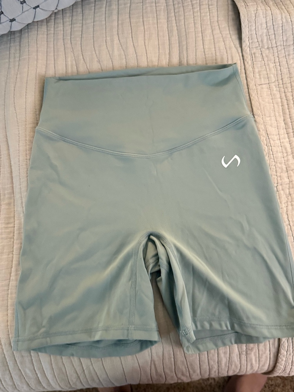 TLF Tempo High-Waist Sage Green Athletic Bike Shorts